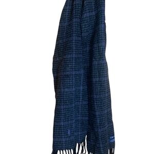 Polo by Ralph Lauren Purple & Black Plaid Scarf 80% Lambs Wool